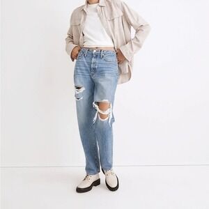 Madewell jeans The Dadjean in Amaron Wash: Ripped Edition size 30